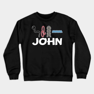 JOHN-American names in hieroglyphic letters-JOHN, name in a Pharaonic Khartouch-Hieroglyphic pharaonic names Crewneck Sweatshirt